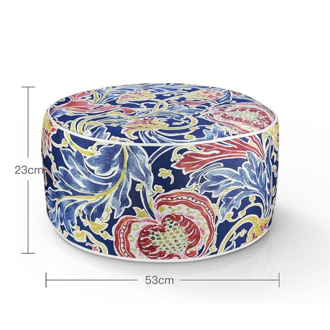 Cairns Outdoor Waterproof Tropical Inflatable Ottoman Blue Paisley