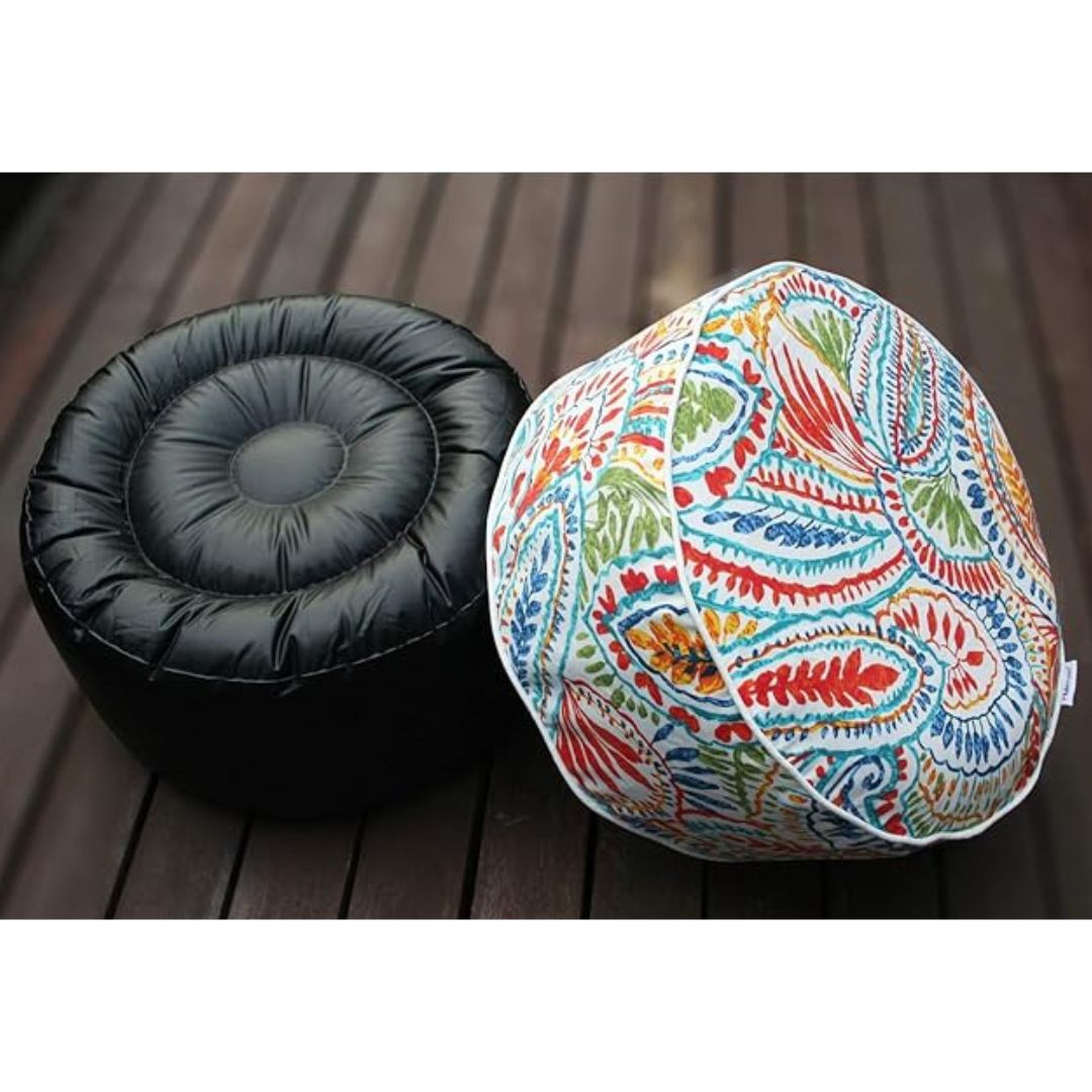 Cairns Outdoor Waterproof Tropical Inflatable Ottoman Bright Paisley