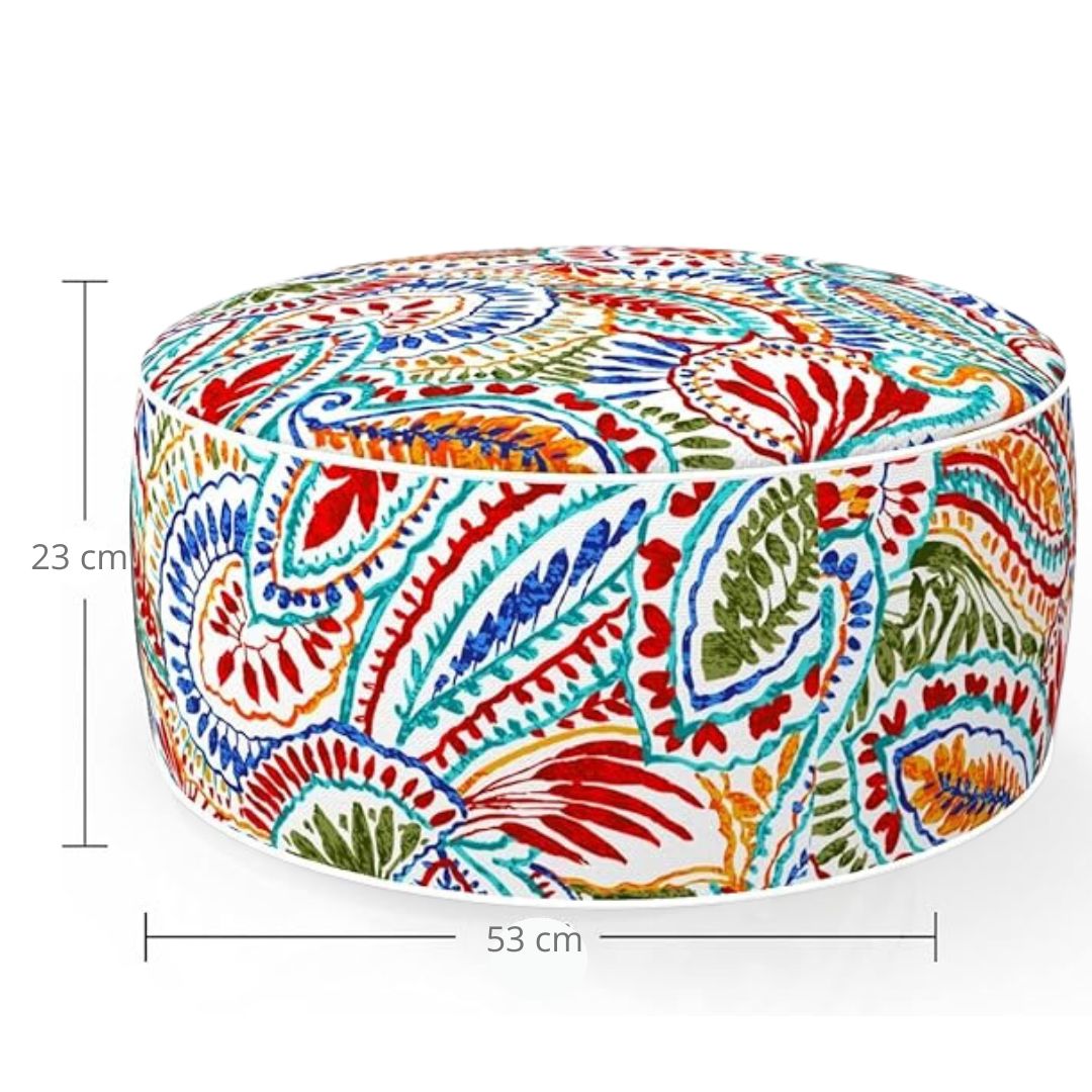 Cairns Outdoor Waterproof Tropical Inflatable Ottoman Bright Paisley