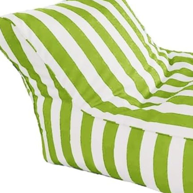 Big Chill Premium Waterproof Striped Floating Lounger Bean Bag Cover White Light Green