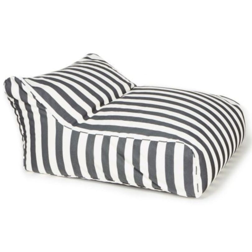 Big Chill Premium Waterproof Striped Floating Lounger Bean Bag Cover White Light Grey