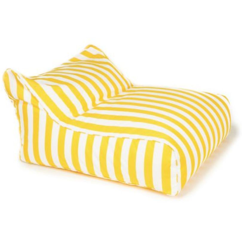 Big Chill Premium Waterproof Striped Floating Lounger Bean Bag Cover White Yellow