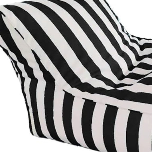 Big Chill Premium Waterproof Striped Floating Lounger Bean Bag Cover White Black