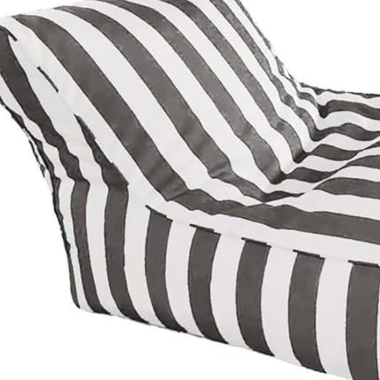 Big Chill Premium Waterproof Striped Floating Lounger Bean Bag Cover White Dark Grey