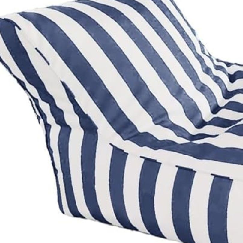 Big Chill Premium Waterproof Striped Floating Lounger Bean Bag Cover White Dust Navy