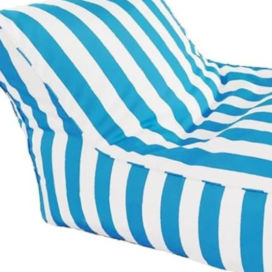 Big Chill Premium Waterproof Striped Floating Lounger Bean Bag Cover White Sky Blue