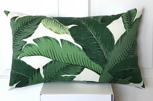 Tommy Bahama Outdoor Tropical Banana Leaf Lumbar Cushion Cover