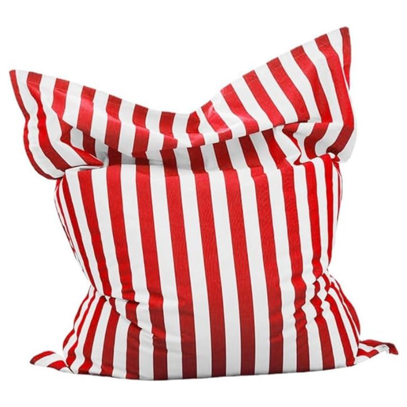 White Red Stripe Bean Bag Cover 